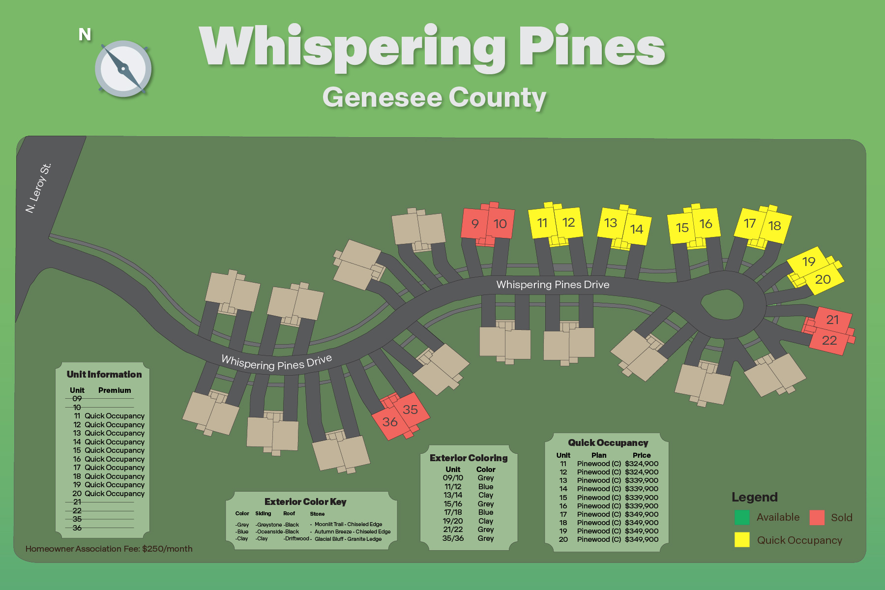 Whispering Pines Village community map