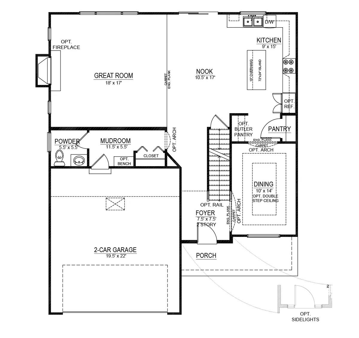 1st Floor Plan (Front Entry)