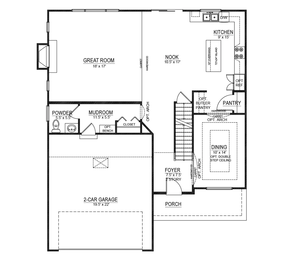 1st Floor Plan (Front Entry)