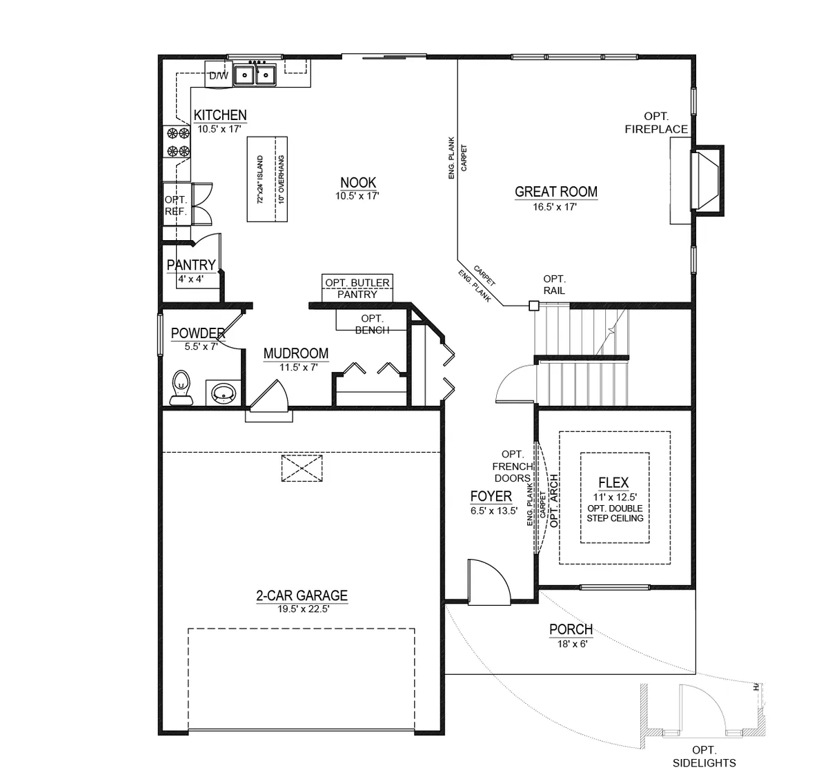 1st Floor Plan (Front Entry)