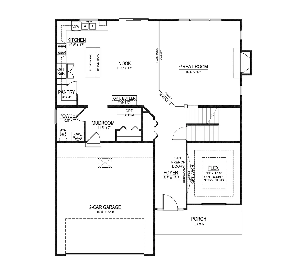 1st Floor Plan (Front Entry)